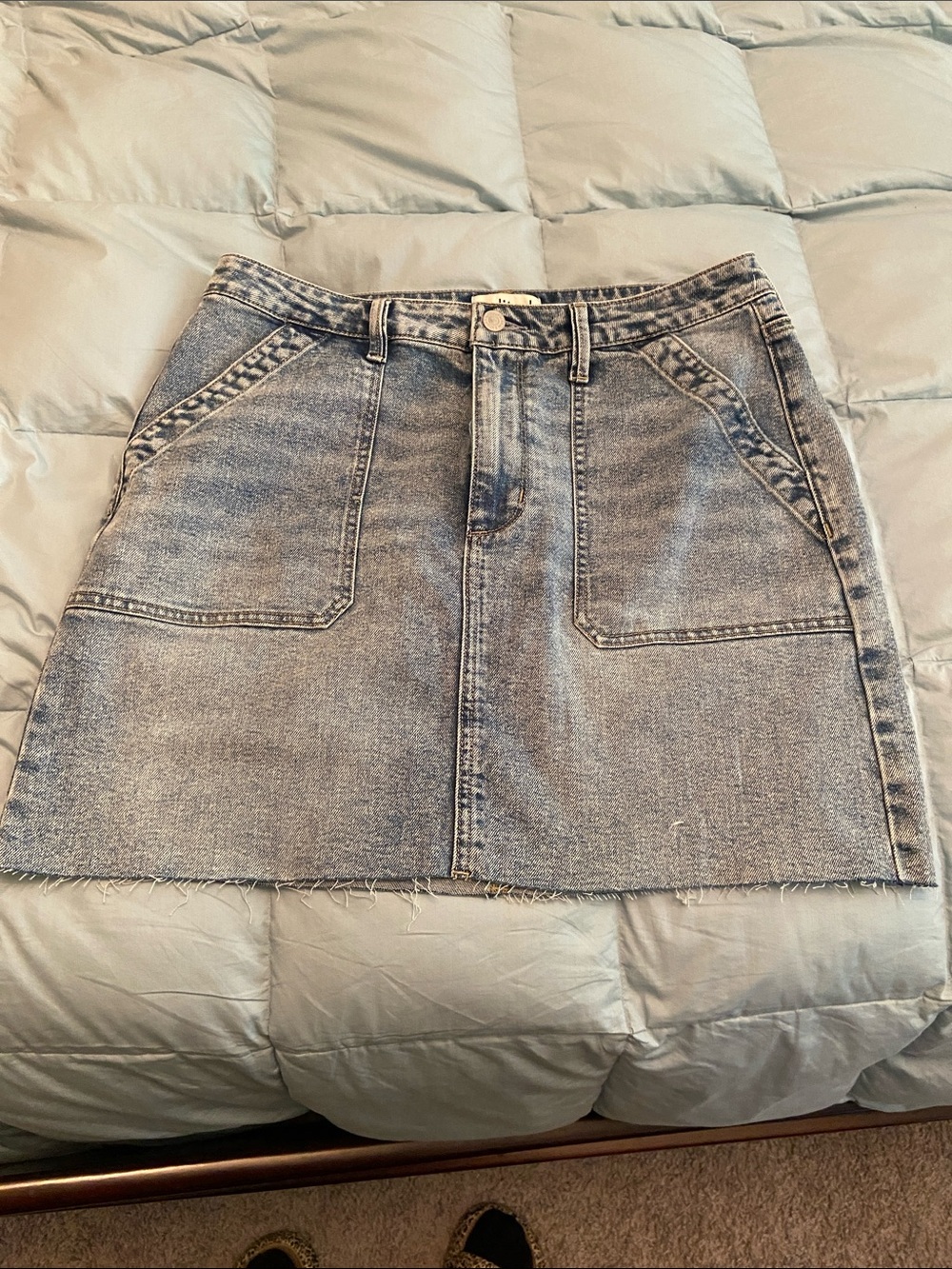 Denim Mini Skirt - Light Blue